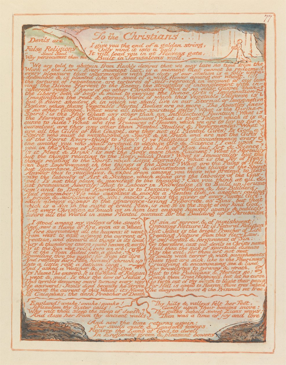 Jeruzsálem, 77. tábla, a keresztényeknek ... alkotó: William Blake