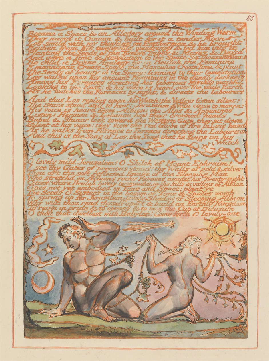 Jeruzsálem, 85. lemez, Tér lett és allegória ... alkotó: William Blake