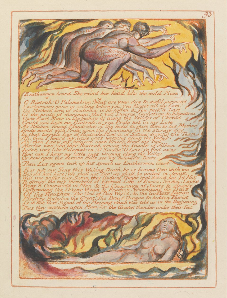 Jeruzsálem, 93. tábla, Enitharmon hallotta ... alkotó: William Blake