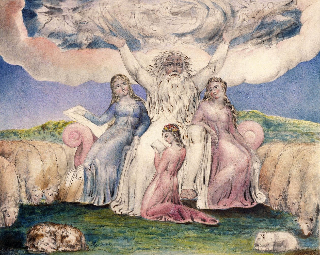 Jób és lányai alkotó: William Blake