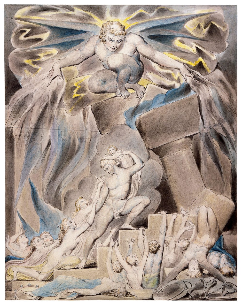 Jobs Fiak és lányok Sátán elárasztja alkotó: William Blake