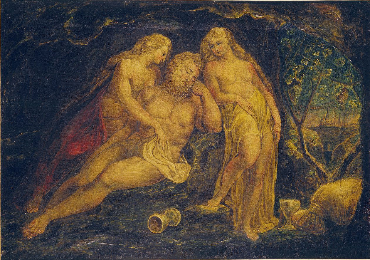 Lót és lányai alkotó: William Blake