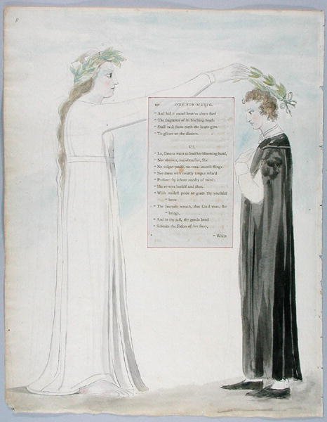 Óda a zenéhez, 100. tervezet Thomas Gray verseiből, 1797-98 (wc tollal és tintával, papír) alkotó: William Blake