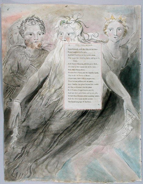 Óda a zenéhez, 98. terv Thomas Gray verseiből, 1797-98 (wc tollal és tintával papíron) alkotó: William Blake