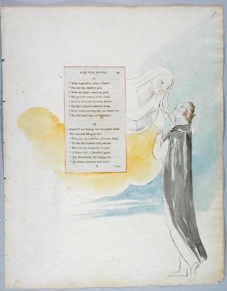Óda a zenéhez, 99. tervezet Thomas Gray verseiből, 1797-98 (wc tollal és tintával, papír) alkotó: William Blake