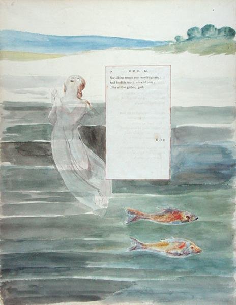 Óda egy kedvenc macska haláláról, Thomas Gray verseiből, 1797-98 között (wc és fekete tinta a papíron) alkotó: William Blake