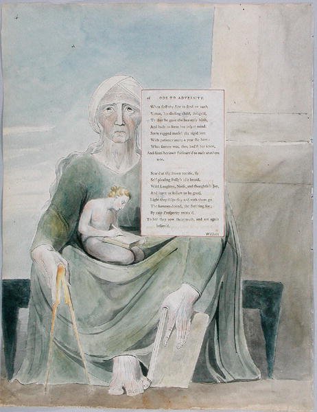 Óda a csapásokhoz, 38. terv a Thomas Gray verseiből, 1797-98 (wc tollal és fekete tintával a papíron) alkotó: William Blake
