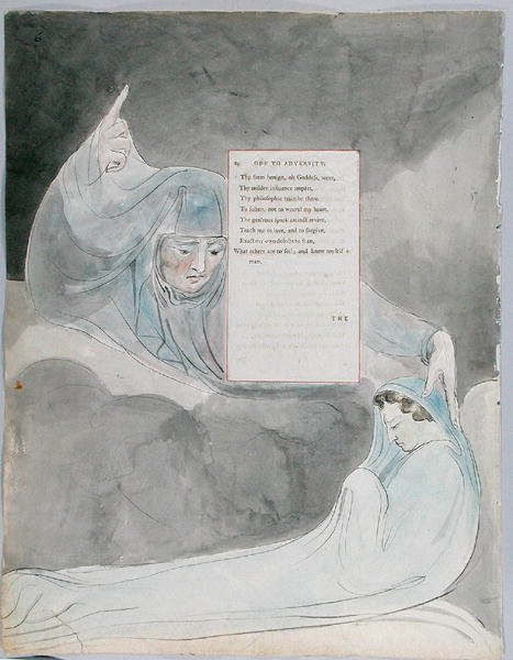 Óda a csapásokhoz, 40. terv a Thomas Gray verseiből, 1797-98 (wc tollal és fekete tintával a papíron) alkotó: William Blake