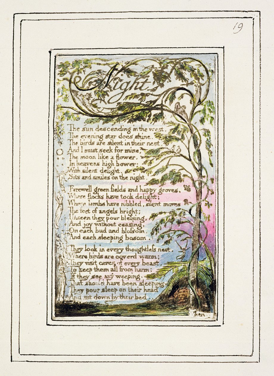 P.124-1950.pt19 Éjszaka: 19. lemez a Songs of Inocence and of Experience-ből (R példány) 1802-2008 körül (rézkarc, tinta és wc) alkotó: William Blake