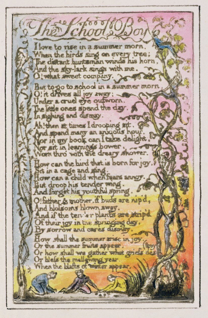 P.124-1950.pt21 Az iskolásfiú: 21. lemez a Songs of Inocence and of Experience-ből (R példány) 1802-2008 körül (rézkarc, tinta és wc) alkotó: William Blake