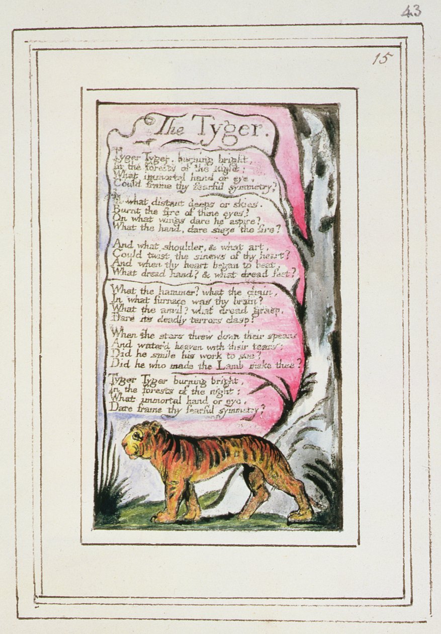 P.124-1950.pt43 The Tyger: 43. lemez a Songs of Inocence and of Experience-ből (R másolat) 1802-2008 körül (rézkarc, tinta és wc) alkotó: William Blake