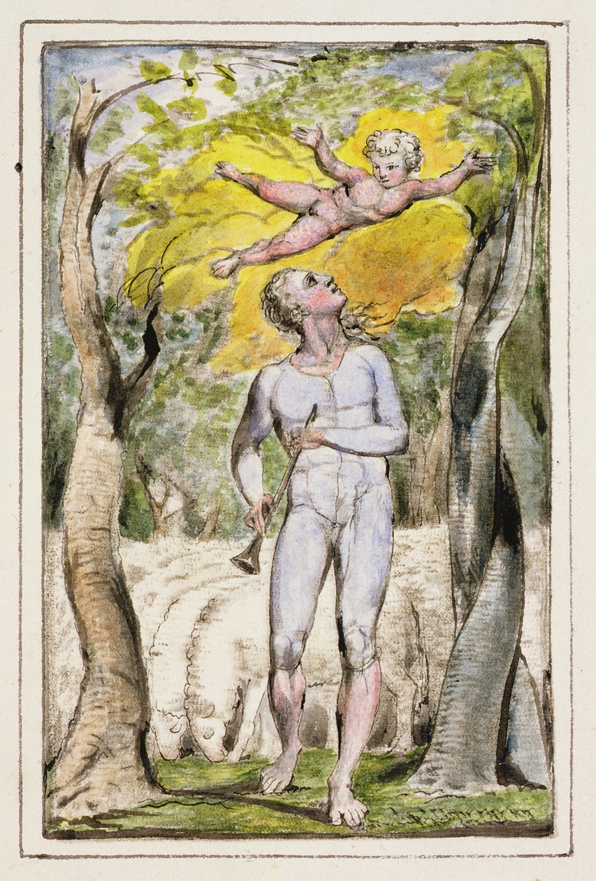 P.124-1950.ptl Az ártatlanság dalai előlapja: 1. lemez a Songs of Inocence and of Experience-ből (R példány) 1802-2008 körül (rézkarc, tinta és wc) alkotó: William Blake