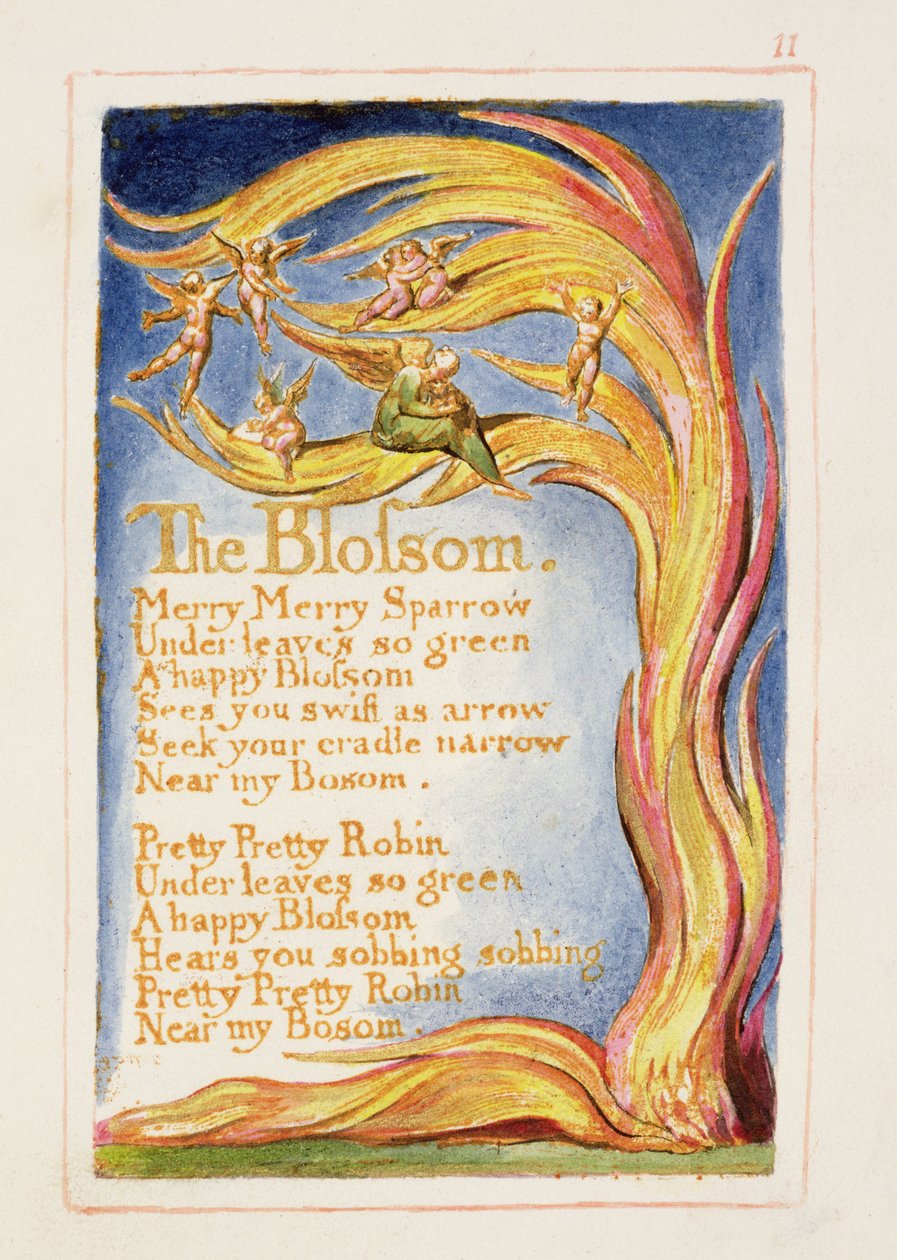 P.125-1950.pt11 The Blossom: 11. lemez a Songs of Inocence and of Experience-ből (AA másolat) 1815-26 körül (rézkarc, tinta és wc) alkotó: William Blake