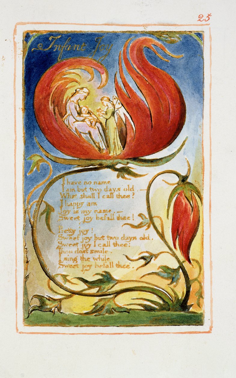 P.125-1950.pt25 Infant Joy: 25. lemez a Songs of Innocence and of Experience-ből (AA másolat) 1815-26 körül (rézkarc, tinta és wc) alkotó: William Blake