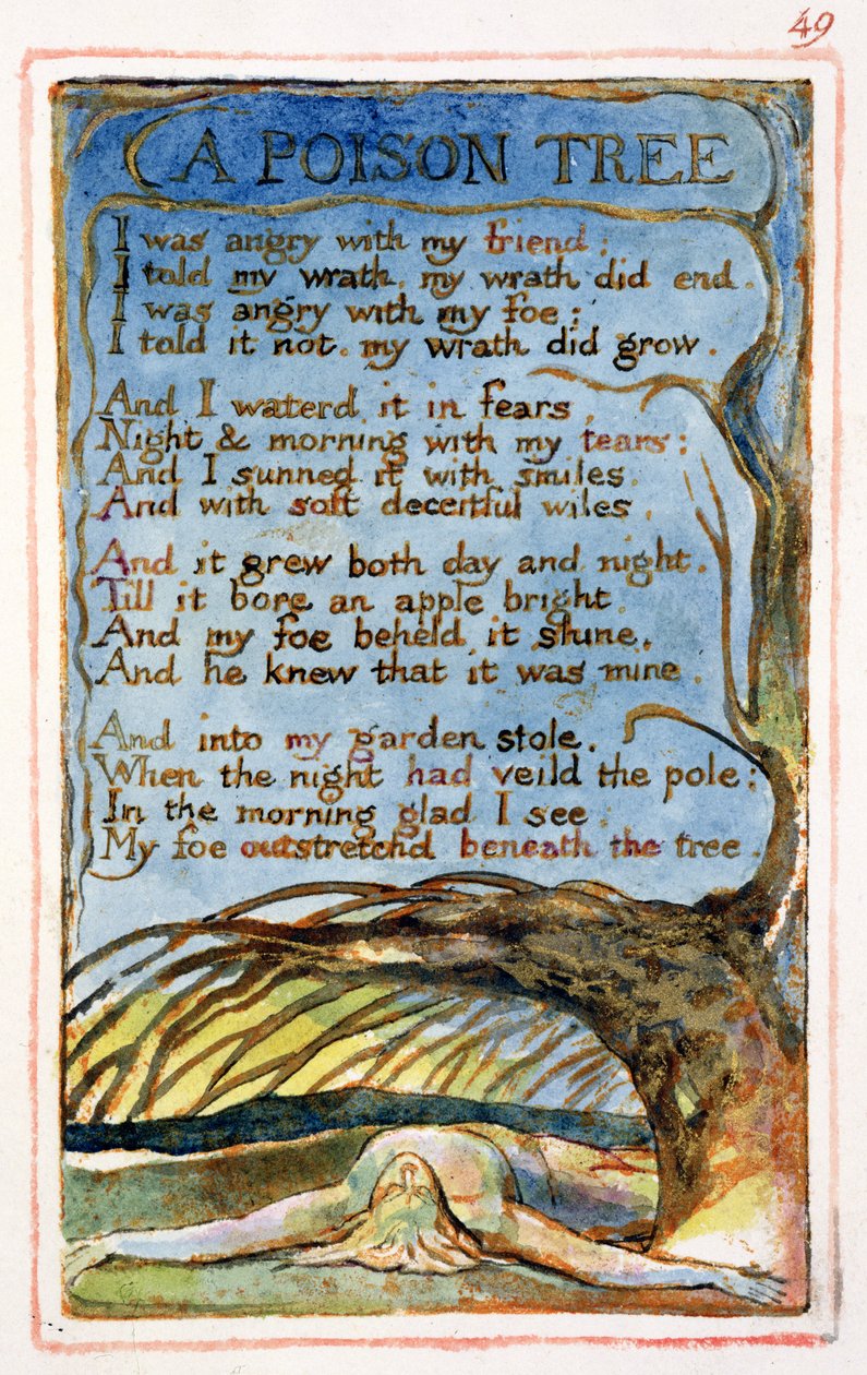P.125-1950.pt49 A Poison Tree: 49. lemez a Songs of Inocence and of Experience-ből (AA másolat) 1815-26 körül (rézkarc, tinta és wc) alkotó: William Blake