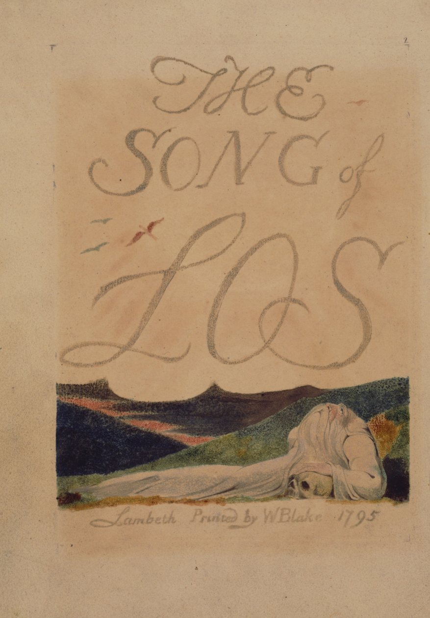 2. lemez a Los Song -ból, B példány, a Kongresszusi Könyvtár gyűjteményében. alkotó: William Blake