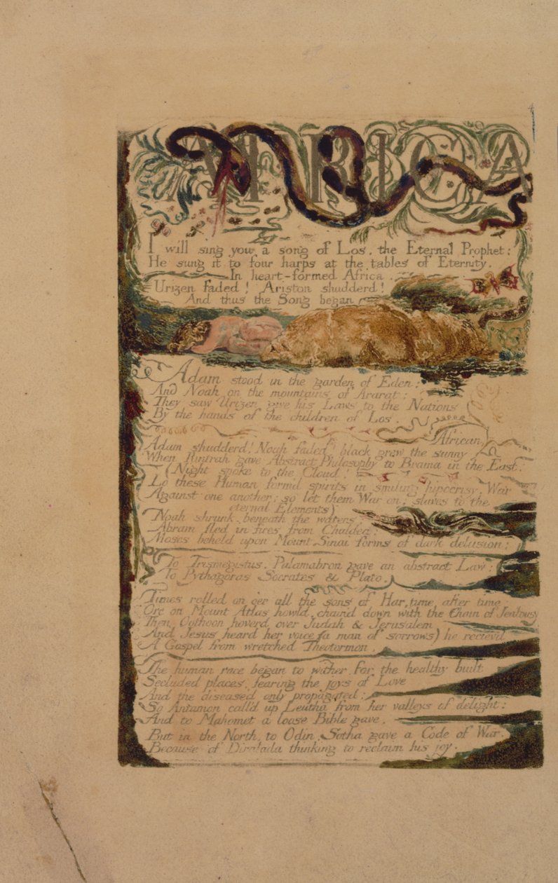 A 3. lemez a Los Song -ból, B példány, a Kongresszusi Könyvtár gyűjteményében. alkotó: William Blake