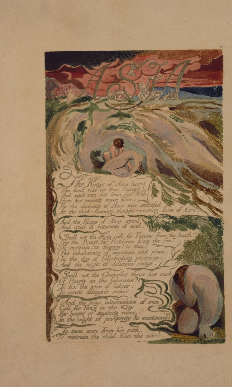 6. lemez A Los -ének, B -példány a Kongresszusi Könyvtár gyűjteményében. alkotó: William Blake