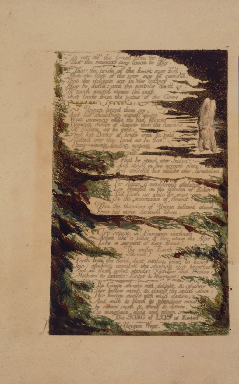 A Los Angeles -i ének 7. táblája, B példány, a Kongresszusi Könyvtár gyűjteményében. alkotó: William Blake