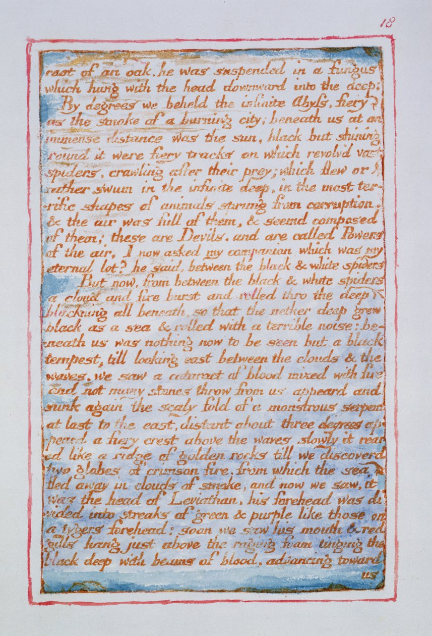 Tölgy gyökere, gombában függesztették..., szöveg A Menny és Pokol házasságából, 1790-3. alkotó: William Blake