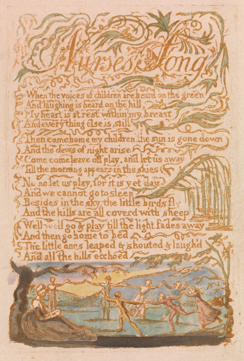 Songs of Innocence, Plate 22, Nurses Song (Bentley 38) alkotó: William Blake