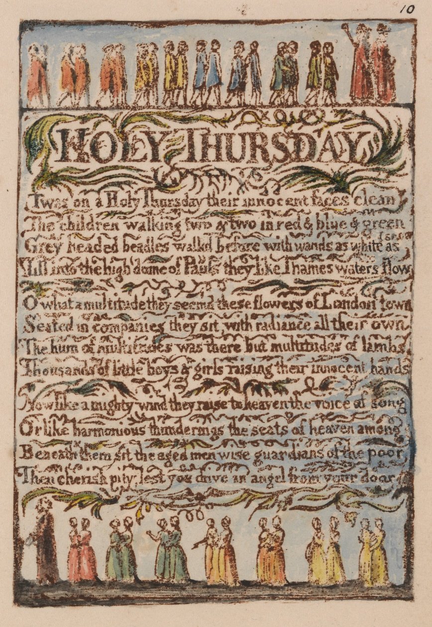 Az ártatlanság és a tapasztalat dalai, 10. lemez, alkotó: William Blake