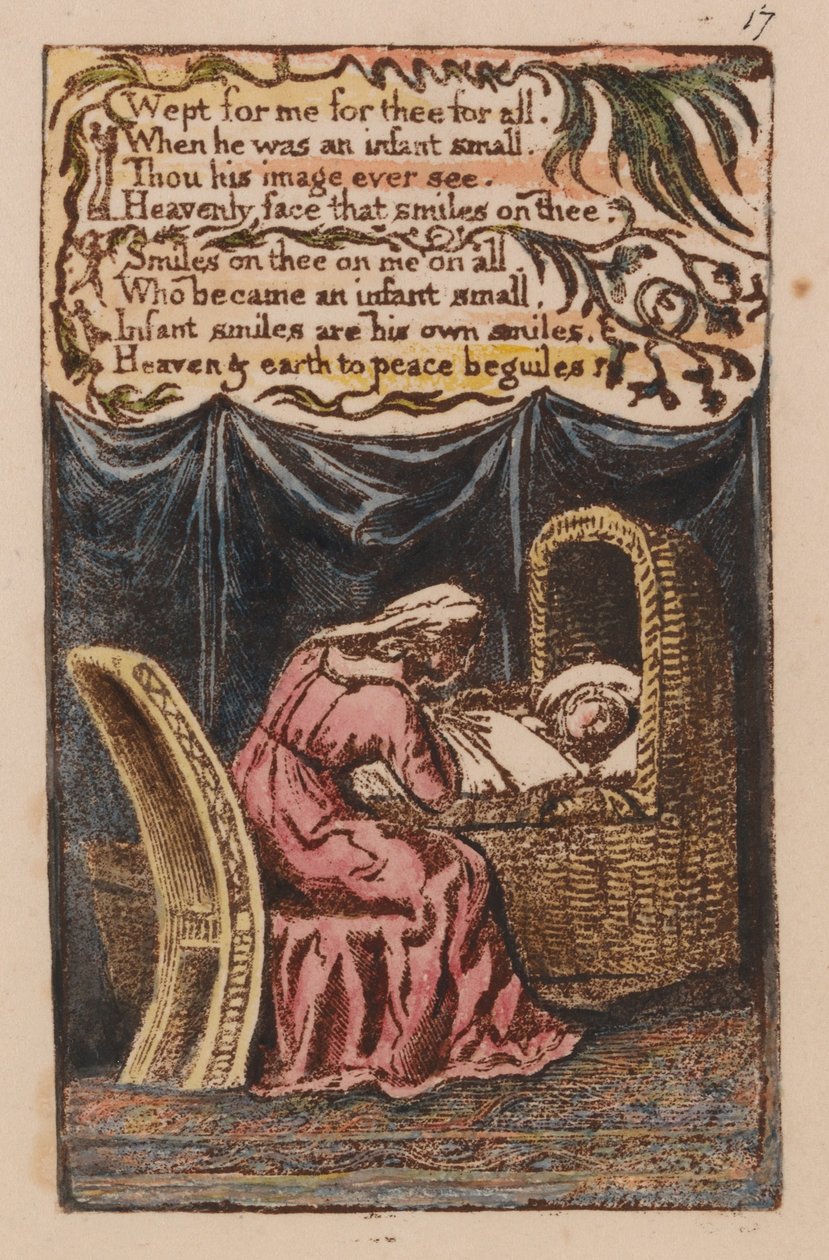 Songs of Innocence and of Experience, Plate 17, A Cradle Song (Bentley 17) alkotó: William Blake