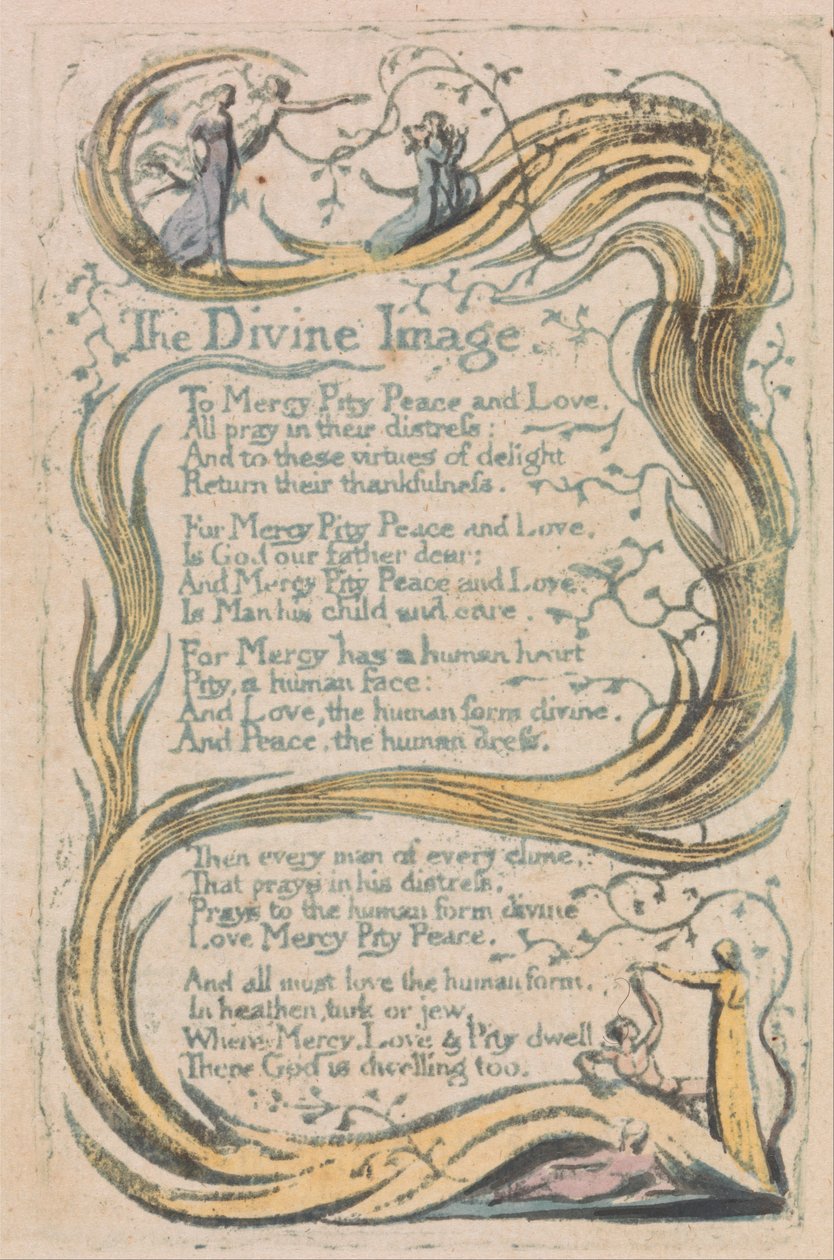 Az ártatlanság és a tapasztalat dalai, 24. lemez, Az isteni kép (Bentley 18) alkotó: William Blake
