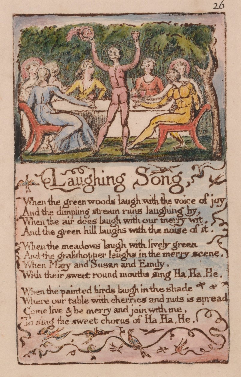 Az ártatlanság és a tapasztalat dalai, 26. lemez, Nevető dal (Bentley 15) alkotó: William Blake