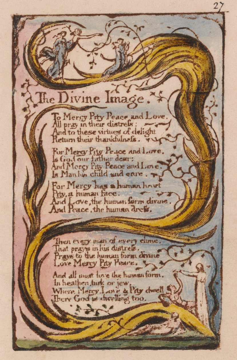 Az ártatlanság és a tapasztalat dalai, 27. lemez, Az isteni kép (Bentley 18) alkotó: William Blake