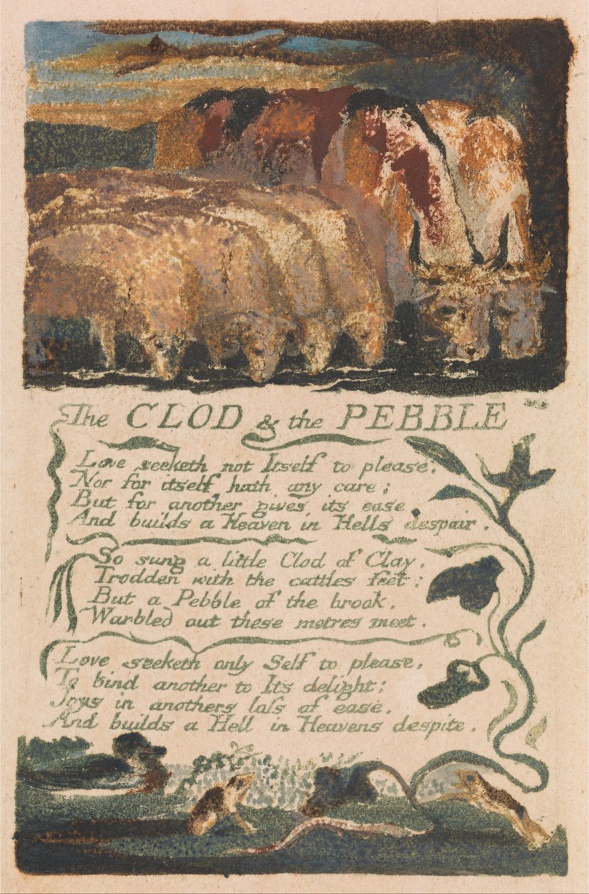 Az ártatlanság és a tapasztalat dalai, 36. tányér, The Clod und the Pebble (Bentley 32) alkotó: William Blake