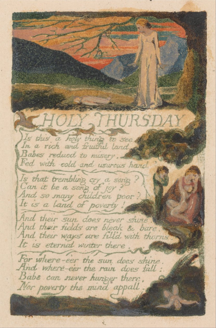 Az ártatlanság és a tapasztalat dalai, 38. lemez, nagycsütörtök (Bentley 33) alkotó: William Blake