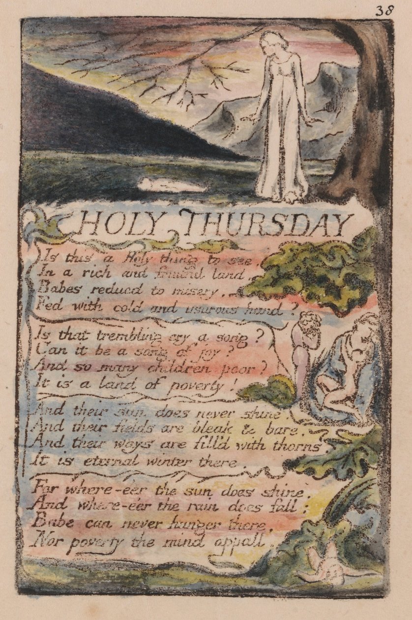 Az ártatlanság és a tapasztalat dalai, 38. lemez, nagycsütörtök (Bentley 33) alkotó: William Blake