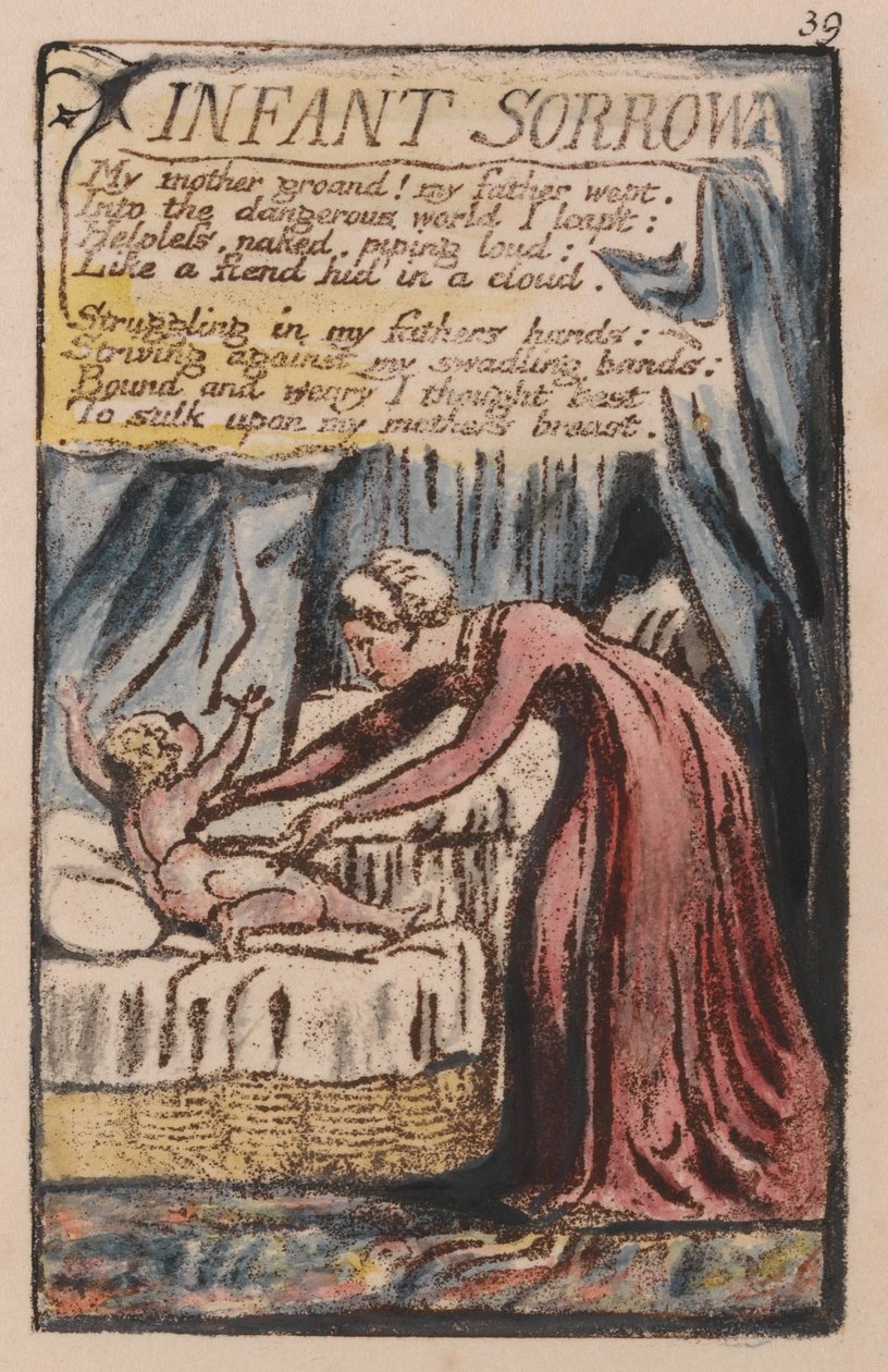 Az ártatlanság és a tapasztalat dalai, 39. lemez, Csecsemő bánat (Bentley 48) alkotó: William Blake