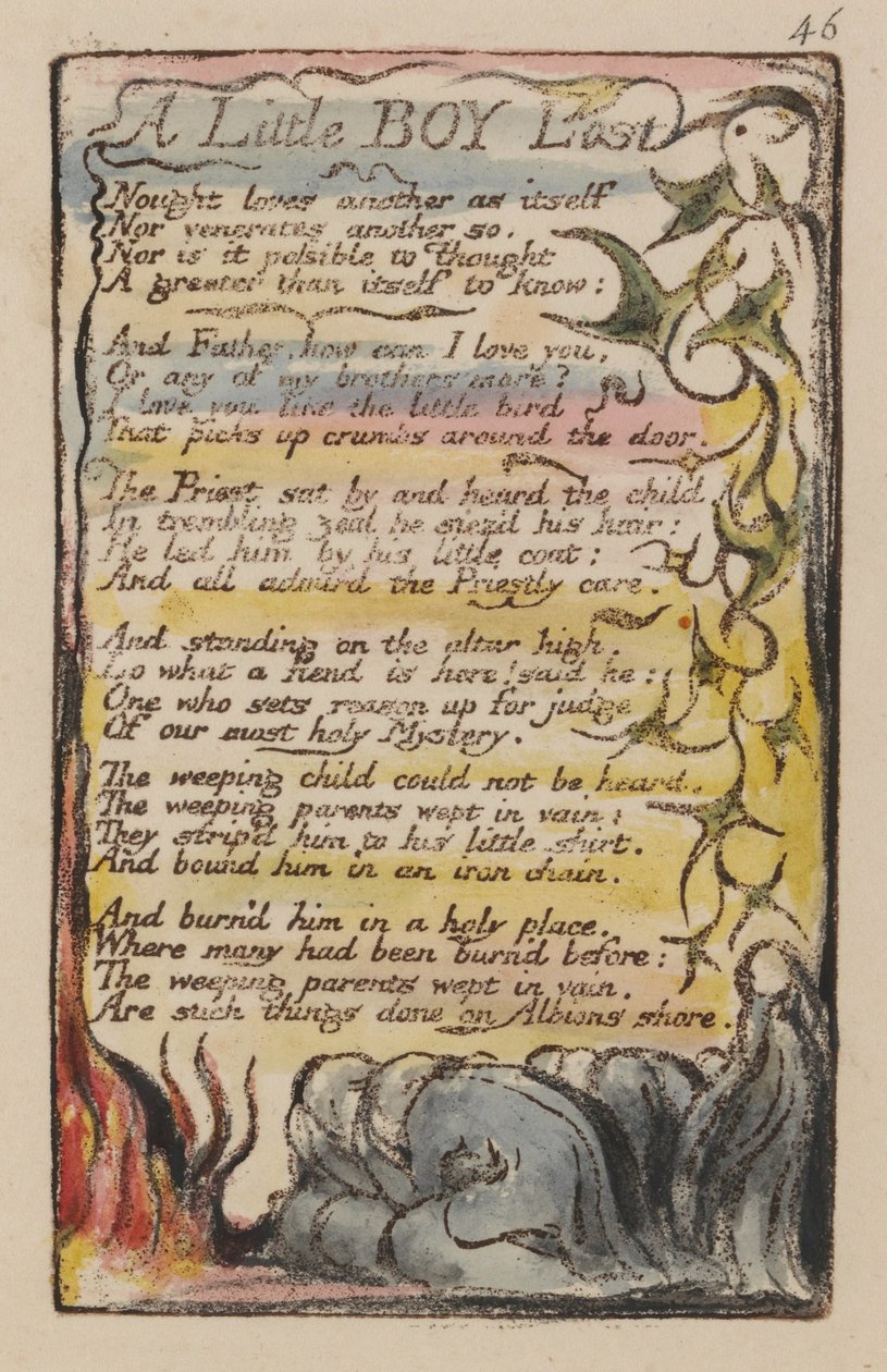 Az ártatlanság és a tapasztalat dalai, 46. lemez, alkotó: William Blake