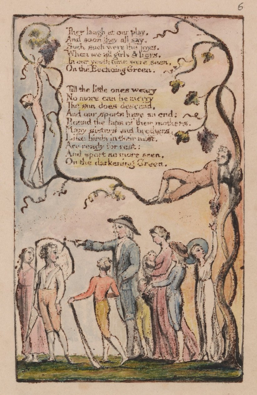 Az ártatlanság és a tapasztalat dalai, 6. lemez, A visszhangzó zöld (Bentley 7) alkotó: William Blake