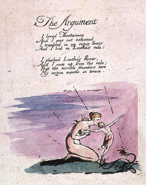 A vita, az Albion lányainak látomásából, 1793 (színes metszet) alkotó: William Blake