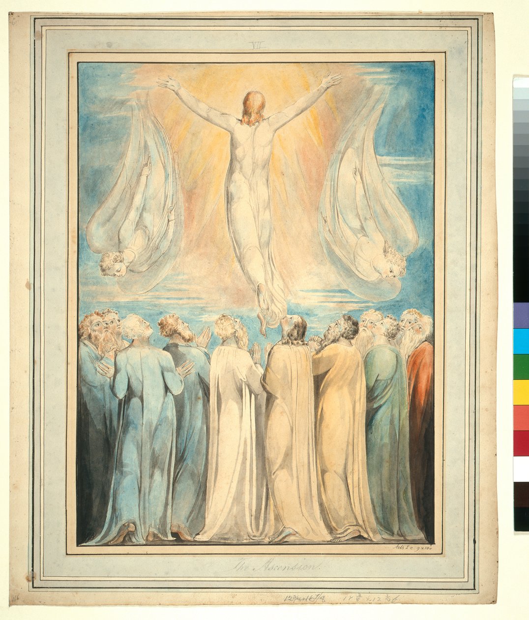 The Ascension, 1805-1806 körül (toll, ceruza, indiai tinta és WC) alkotó: William Blake
