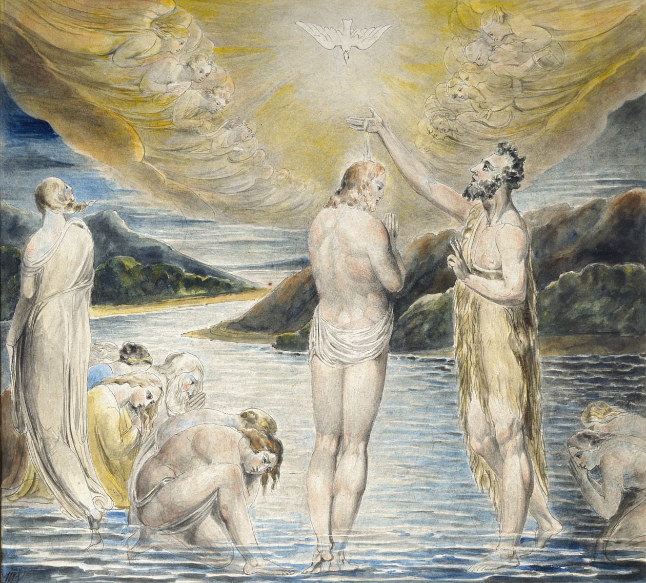 Krisztus megkeresztelkedése, 19. század alkotó: William Blake