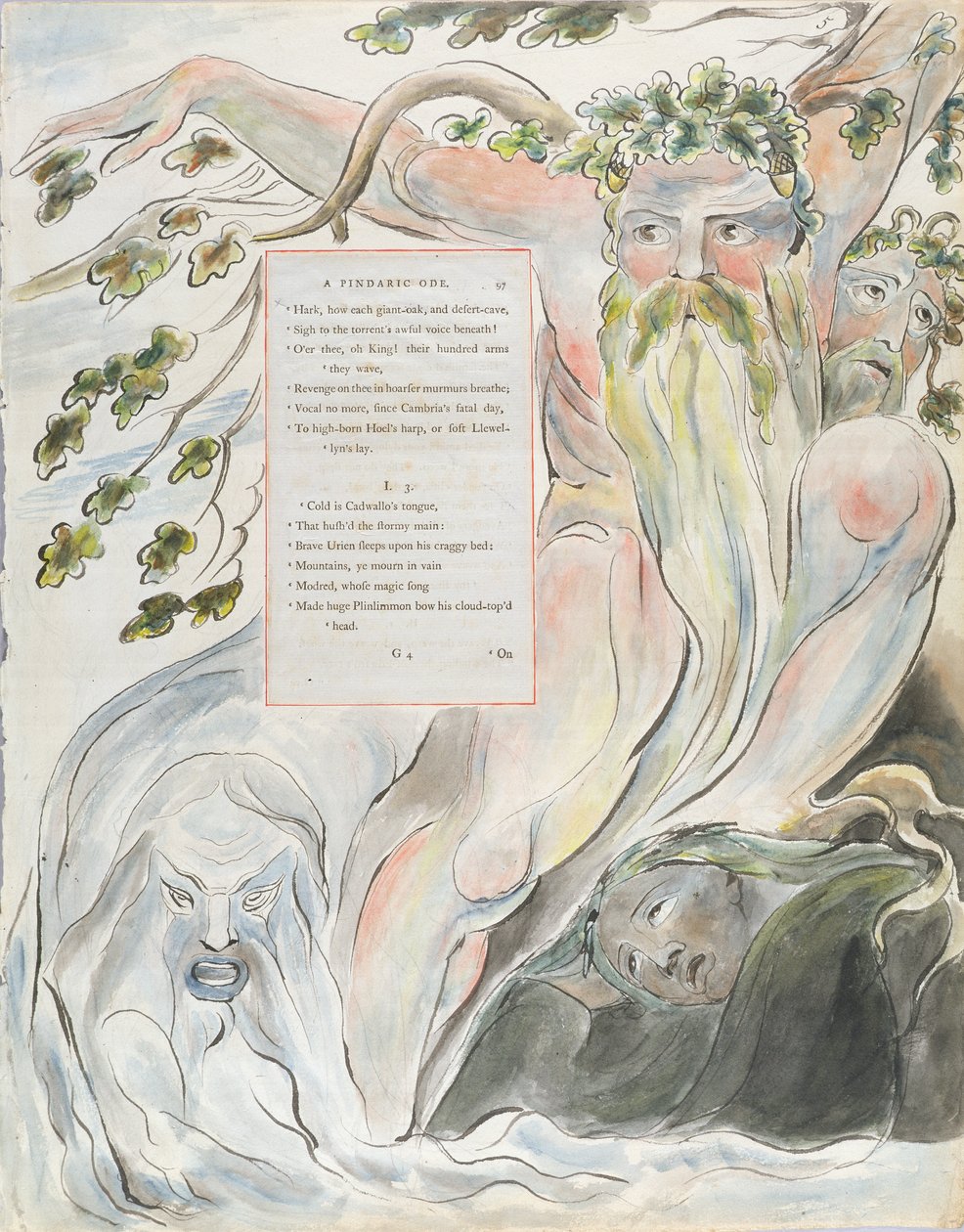 A bárd: Thomas Gray versei", 1797-98 (wc tollal és tintával, papírra). alkotó: William Blake