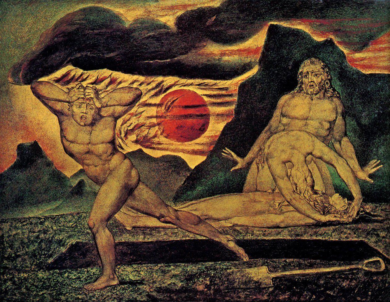 Ábel teste, akit Ádám és Éva talált alkotó: William Blake