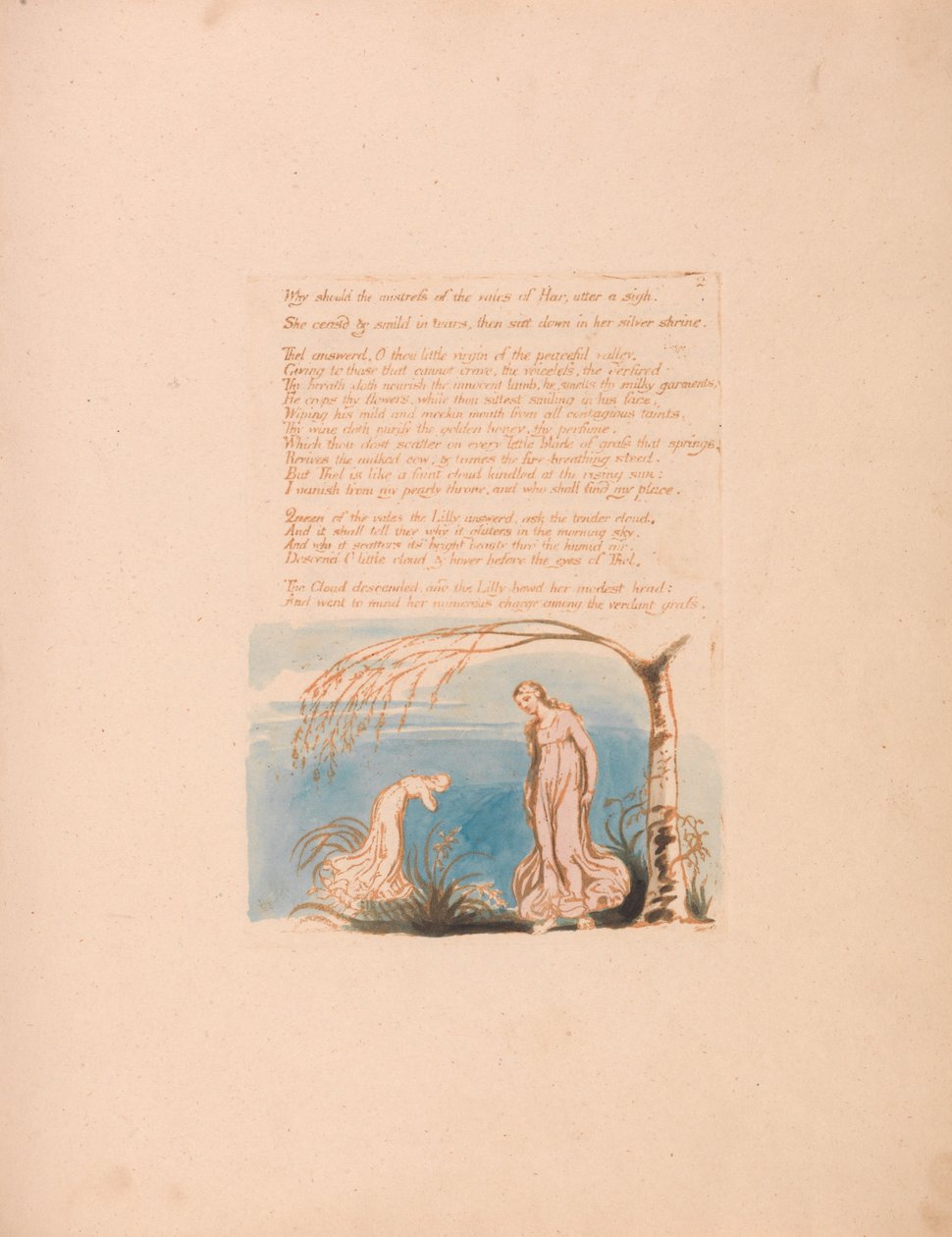 Thel könyve, 4. lemez, Miért kellene az úrnőnek. . . . alkotó: William Blake