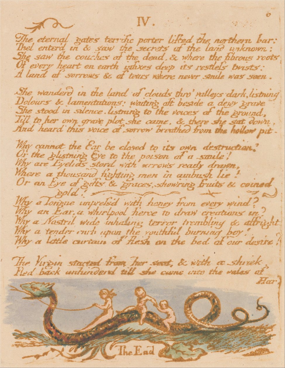 Thel könyve, 8. lemez, alkotó: William Blake