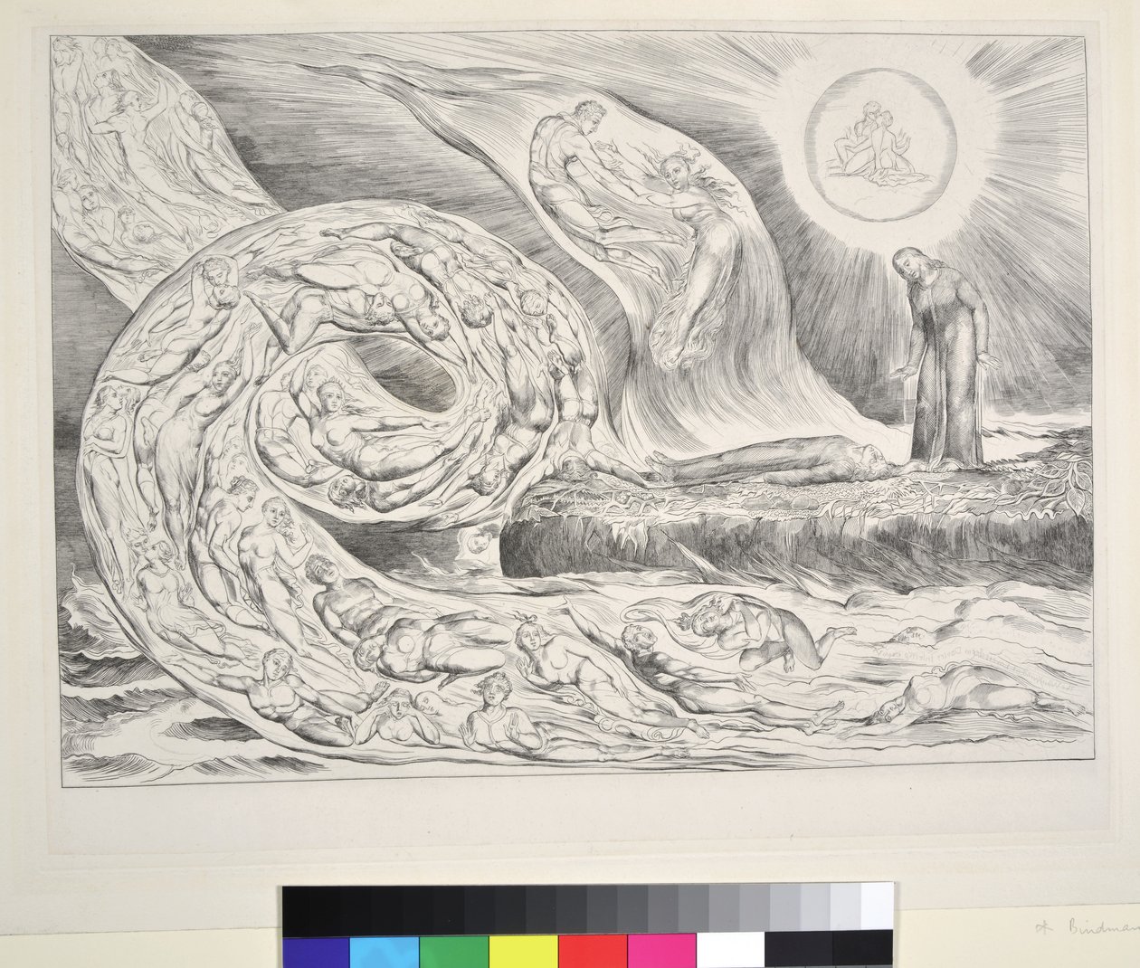 A vágyak köre: Paolo és Francesca, Inferno, V. ének, illusztráció Dante Alighieri „Isteni színjátékához”, 1827 alkotó: William Blake