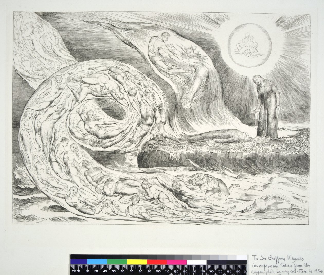 A buja kör: Paolo és Francesca Inferno V, illusztráció Dante Alighieri "Isteni komédiájához", 1954 alkotó: William Blake