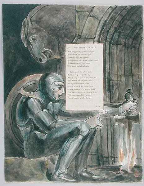 The Descent of Odin, 80. terv a Thomas Gray verseiből, 1797-98 (wc tollal és tintával papíron) alkotó: William Blake