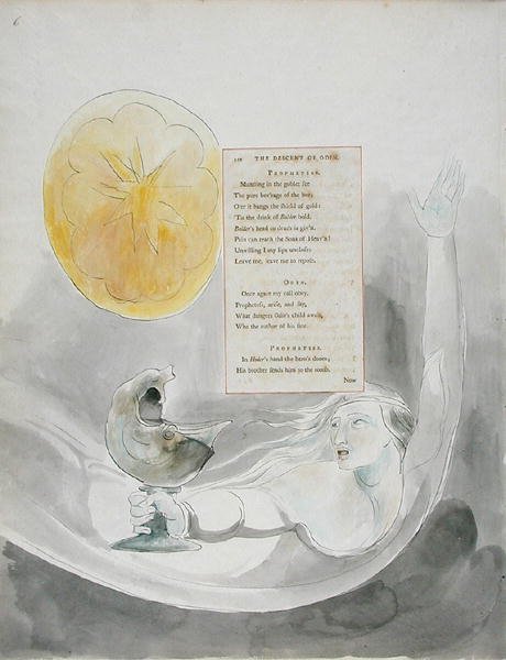 The Descent of Odin, 82. terv Thomas Gray verseiből (wc tollal és tussal, papír) alkotó: William Blake