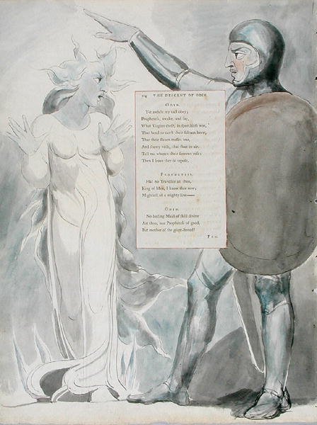 The Descent of Odin, 84. terv a Thomas Gray verseiből, 1797-98 (wc tollal és tintával papíron) alkotó: William Blake