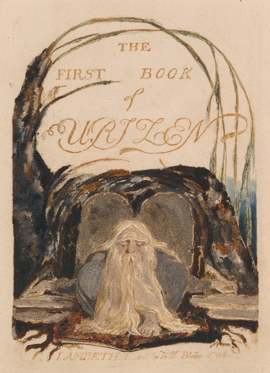 Urizen első könyve, 1. lemez, Urizen első könyve. (Bentley 1) alkotó: William Blake