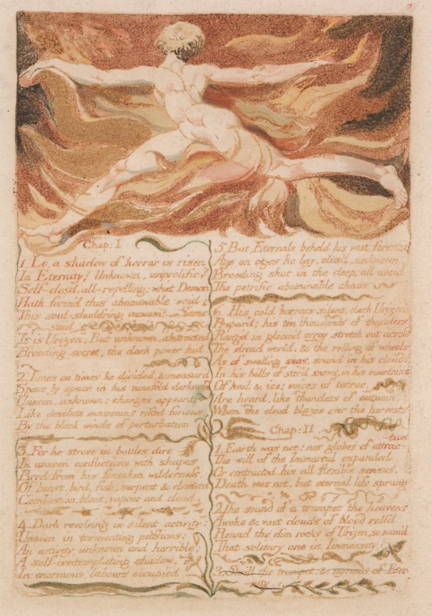 Urizen első könyve, 5. lemez, alkotó: William Blake